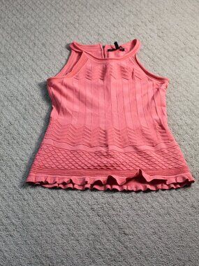 White House Black Market Size S Salmon Pink Sleeveless Stretch Top